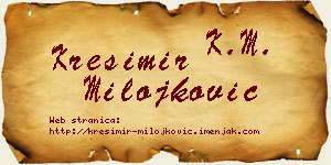 Krešimir Milojković vizit kartica